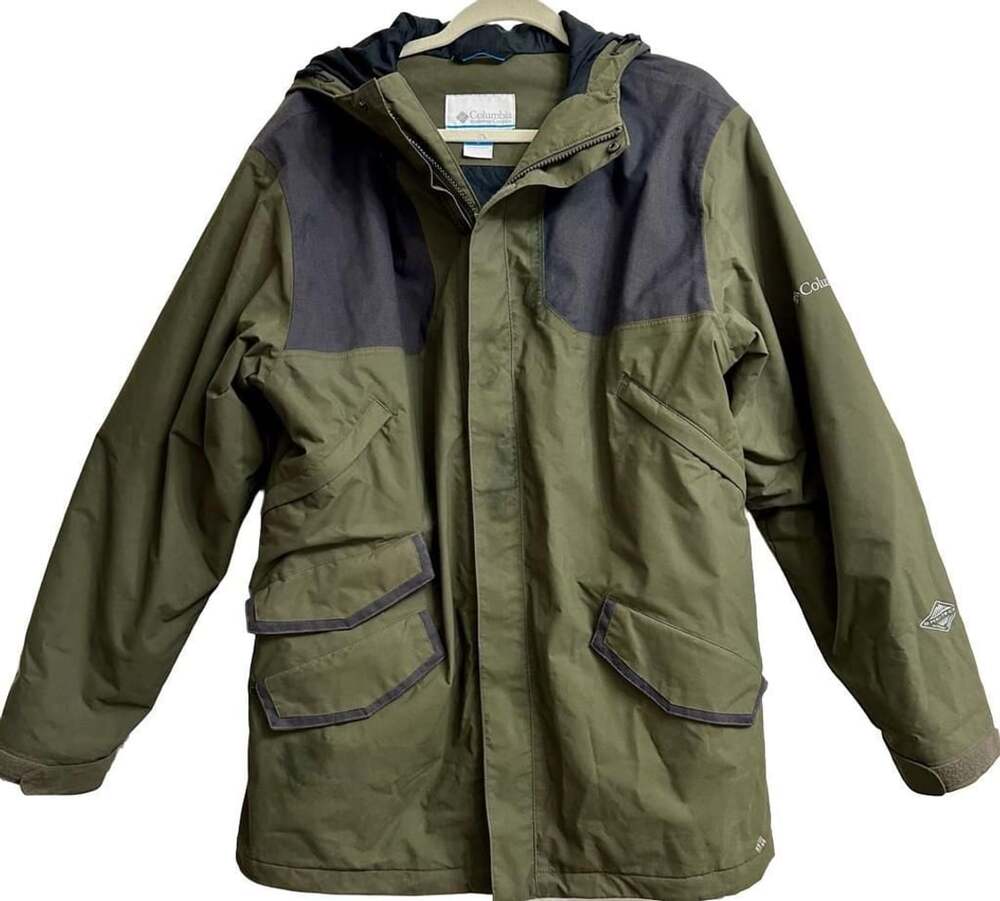 Columbia Omni-Tech Jacket Size L Green Waterproof Hooded